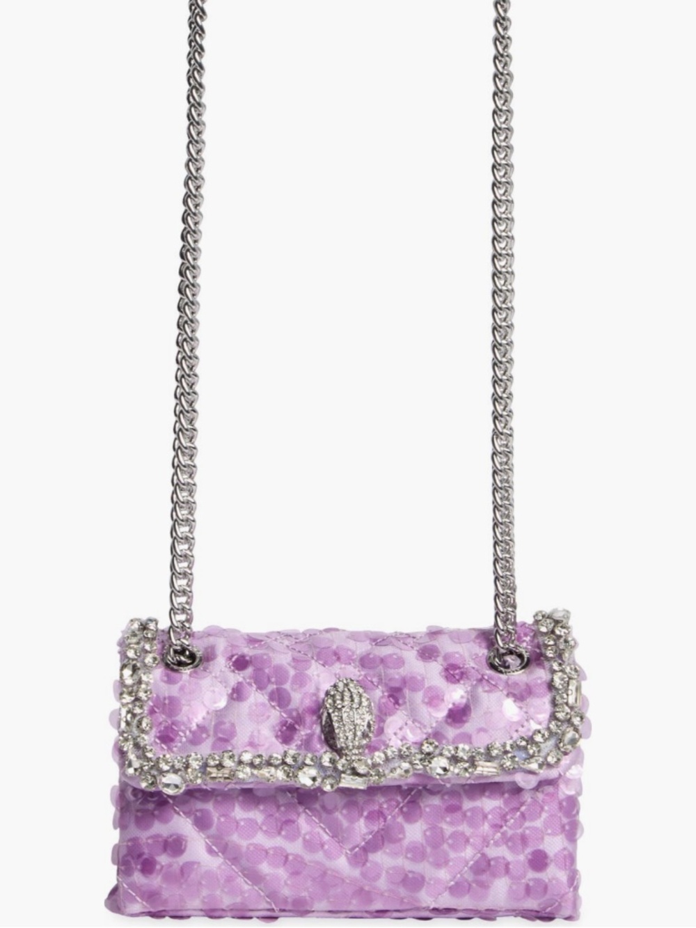 KURT GEIGER Kensington 17 Crystals Lilac Fabric Evening Bag